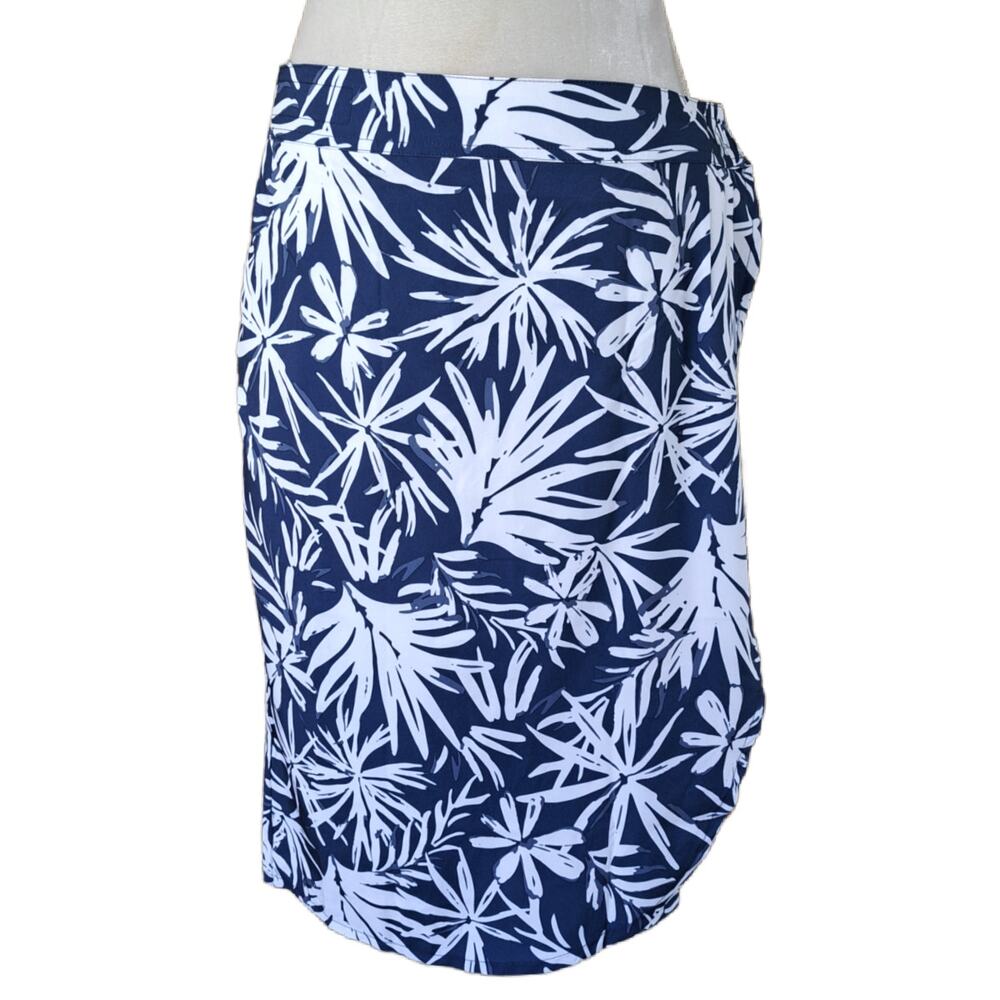 NEW RIPSKIRT Hawaii Wrap Skirt Length 3 Medium Navy Tropical Palms Travel Beach - Picture 2 of 10